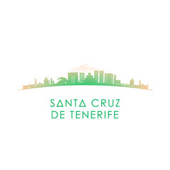 Santa Cruz de Tenerife skyline silhouette. Vector design colorful illustration.