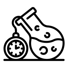 Chemical flask icon. Outline chemical flask vector icon for web design isolated on white background