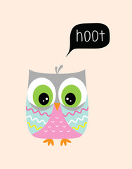 card with cute owl