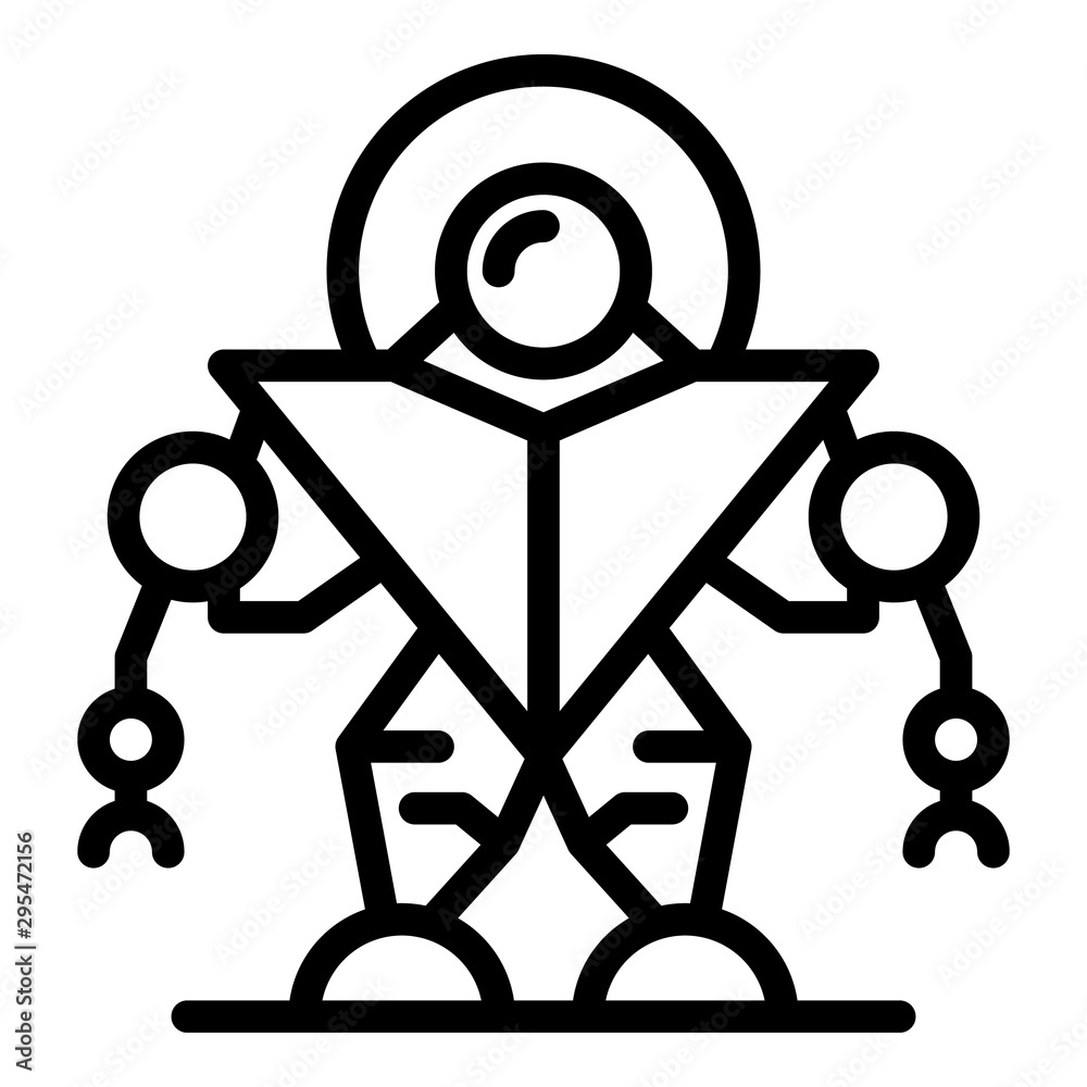 Poster robot icon. outline robot vector icon for web design isolated on white background