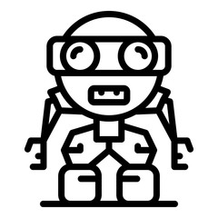 Funny robot icon. Outline funny robot vector icon for web design isolated on white background