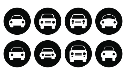 Fototapeta na wymiar Car silhouette icon set. Vector illustration image. Simple flat transportation logo.