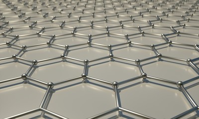 Fototapeta premium connection molecules and hexagon pattern