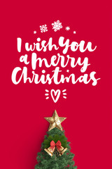 Merry Christmas card on color background