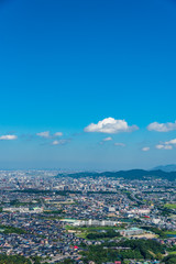天拝山から見た福岡の景色