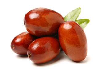 jujube or chinese date on white background
