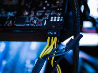 Connecting a video card through PCI-E. Mining through a video card. blue effect. illegal gallop.
