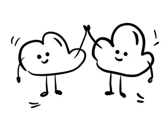 Best friends icon. Illustration Hand Drawn Brush. Flat, Icon, Sign, Logo, Symbol, Object, Graphic Design, Element, Background, Print.