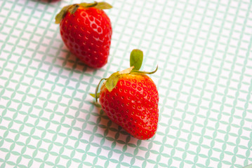Straberry in macro. Vegetarian juicy pattern.