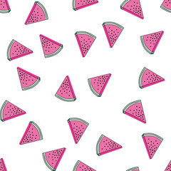 Background with juicy fruits. Fruit seamless pattern. Vector illustration