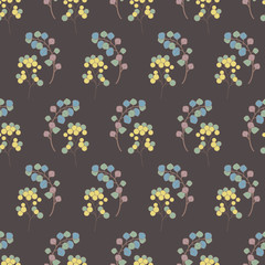 Texture with flowers and plants. Floral ornament. Original flowers pattern.