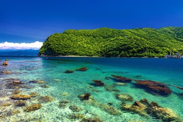 Fototapeta premium 静岡県・沼津市 西伊豆 初夏の御浜岬の風景