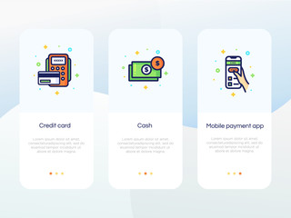 online payment onboarding screen design template