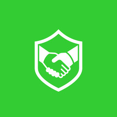 safe deal, partnership, trust icon with handshake