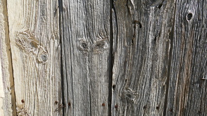 Deteriorated wooden door from an uninhabited village of Yesa in Navarre