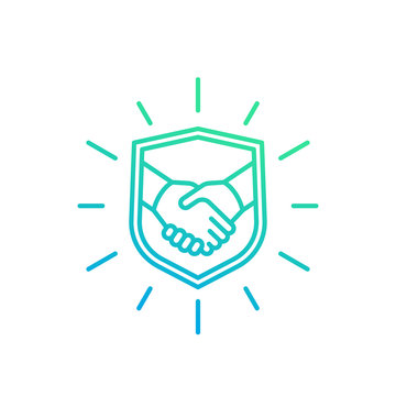 Safe Deal, Trust, Partnership Icon With Handshake