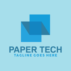 Paper Tech Logo Design Inspiration For Business And Company