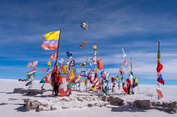 Banderas del mundo, en primer plano la bandera de Colombia