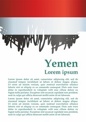 Flag of Yemen, Republic of Yemen. Template for award design, an official document with the flag of Yemen. Bright, colorful vector illustration