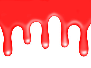 Current red paint. Spreading bright liquid.