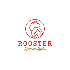 Rooster head logo, for the chicken meat restaurant logo, butcher shop, and chicken product labeling needs.