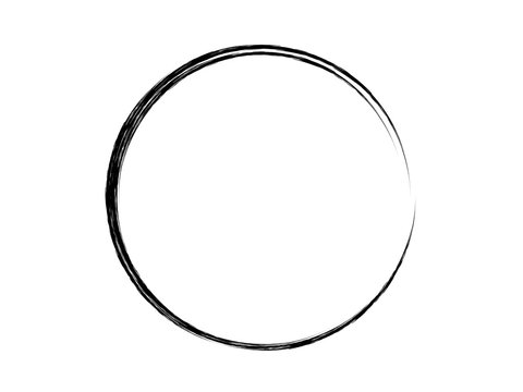 Grunge circle mafe with brush.Grunge oval shapoe made for marking.Isolated paint element.