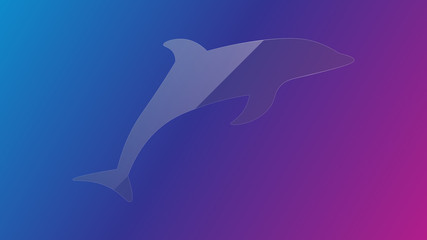 Transparent glass dolphin vector design. Dolphin shape