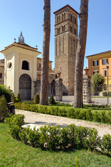 Rieti (Italy), cathedral. exterior of the medieval cathedral.