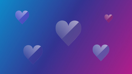 Transparent glass heart shape vector design. Heart icon. Transparent hearts background