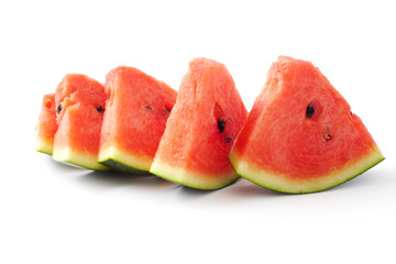 Watermelon slice no seeds isolated on white background