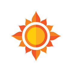 Sun flat icon design. Summer vacation symbol. Spring creative sign. Sun concept logo ve