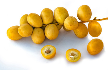 Fresh dates isolated on white background