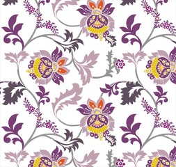 Colorful wedding card design, paisley floral pattern , India	