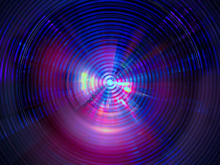 Fototapeta na wymiar Abstract neon glowing disk - digitally generated image