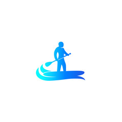 SUP, Stand up paddle surf board icon