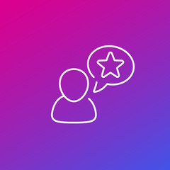 User, favorite line icon for web