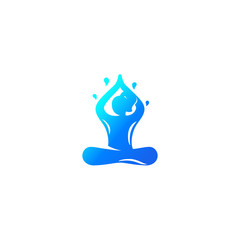 yoga logo, meditation, lotus pose vector