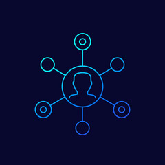 Affiliate marketing vector icon, outline