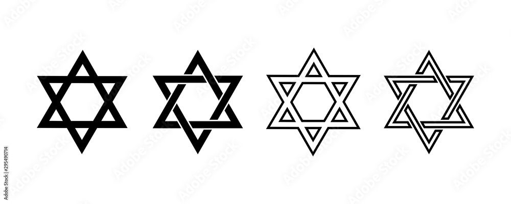 Wall mural stars david line isolated vector element for banner design. symbol shield. shield sign icon. abstrac