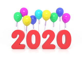 New Year 2020 Creative Design Concept - 3D Rendered Image