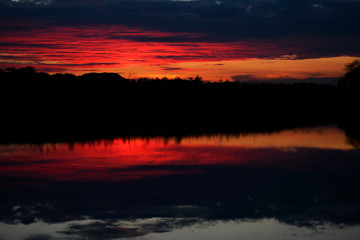 sunset over lake