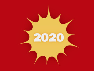 New Year 2020 Creative Design Concept - 3D Rendered Image
