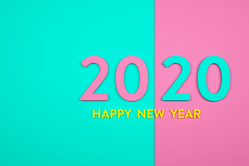 New Year 2020 Creative Design Concept - 3D Rendered Image