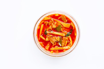 Red curry preserved bamboo shoot with pork