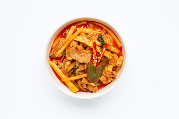 Red curry preserved bamboo shoot with pork