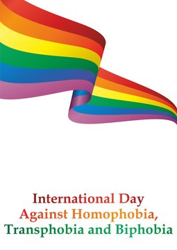 International Day Against Homophobia, May 17. Rainbow flag, representing LGBT pride. (lesbian, gay, bisexual, and transgender). LGBT movement. Template for design. Bright, colorful vector illustration