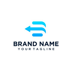 design arrow direction logo with colorful style