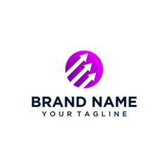 design arrow direction logo with colorful style