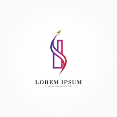 Modern letter I with beautiful arrow logo