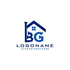 BG Initial for Plumbing Service logo icon vector